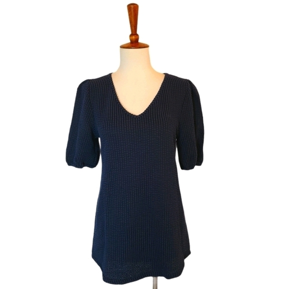 Green Envelope V Neck Short Sleeve Cotton Blouse Top Small NWT - Picture 4 of 9